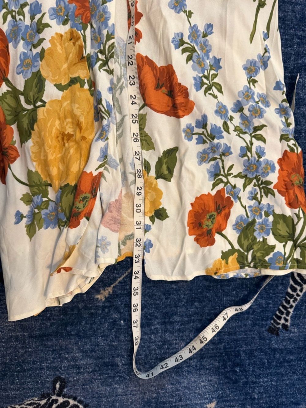 Reformation White Floral Midi Dress with Yellow, Red & Blue Blooms - Picture 9 of 12